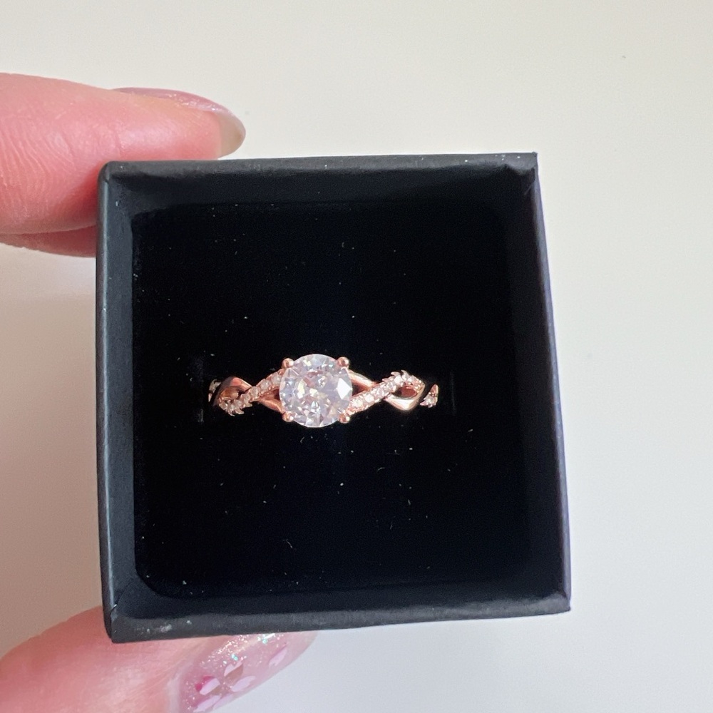 Twist CZ Engagement Rings for Women by Ginger Lyne - Picture 8 of 14